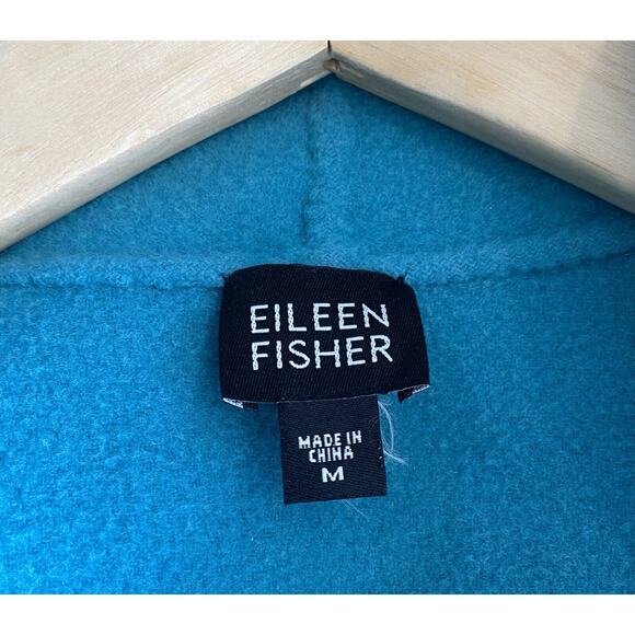 Eileen Fisher Double Breasted Wool Cashmere Blend Blazer Size M Green * Flaw* - Picture 10 of 11